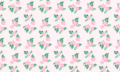 Beautiful pink rose flower for Happy valentine, with floral pattern wallpaper background.