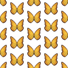 The vector seamless pattern. Cute butterfly pattern. Vector for wallpaper, child apron, fabric, textile pattern. Endless print. Background illustration vector.