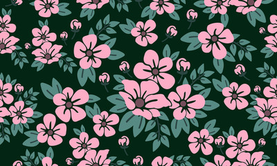 Seamless valentine flower pattern background, with leaf floral elegant decor.