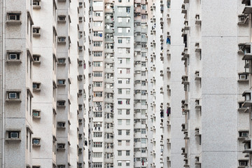Exterior of high rise residential building of public estate in Hong Kong