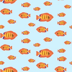 The vector seamless pattern. Cute fish pattern. Vector for wallpaper, child apron, fabric, textile pattern. Endless print. Background illustration vector.