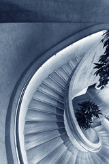 Spiral staircase, viewed from top