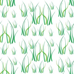 The vector seamless pattern. Cute grass pattern. Vector for wallpaper, child apron, fabric, textile pattern. Endless print. Background illustration vector.