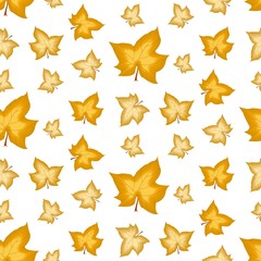 The vector seamless pattern. Cute maple leaves pattern. Vector for wallpaper, child apron, fabric, textile pattern. Endless print. Background illustration vector.