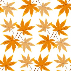 The vector seamless pattern. Cute maple leaves pattern. Vector for wallpaper, child apron, fabric, textile pattern. Endless print. Background illustration vector.