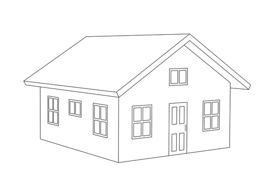 simple house perspective drawing