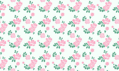 Antique valentine floral pattern Background, with romantic leaf and floral design.