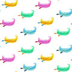 The vector seamless pattern. Cute canoe pattern. Vector for wallpaper, child apron, fabric, textile pattern. Endless print. Background illustration vector.