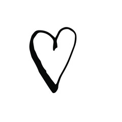Heart icons Drawing illustration Hand drawn doodle Sketch line vector. For stickers, icons, design and decor. Isolated on a white background.