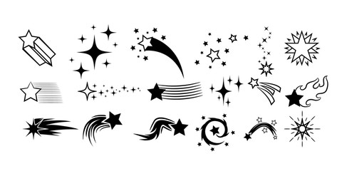 Star vector set collection graphic clipart design