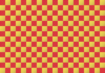 背景：市松模様 和柄 祝い 式 華やか 素材 テクスチャー イベント 麻の葉 金 赤