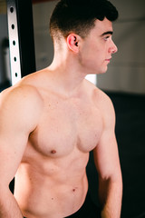 fitness boy resting after exercising