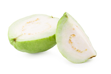 Guava fruit cut out isolated on the white background