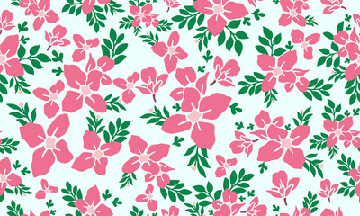Valentine Flower pattern background, with elegant and seamless pink flower design.