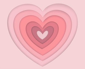 Valentines day pink vector background with heart shape