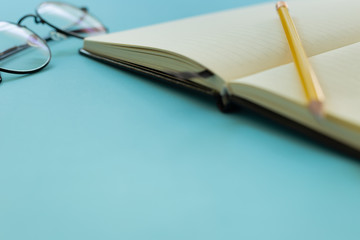 flat lay mockup image.office equipment on desk table.blank background empty space for text design studio creativity ideas for study,education,business modern accessories at workplace.blogging,blog 