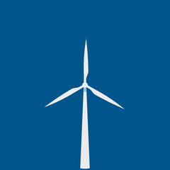 Wind turbine symbol flat design, pivot point on center for animate.