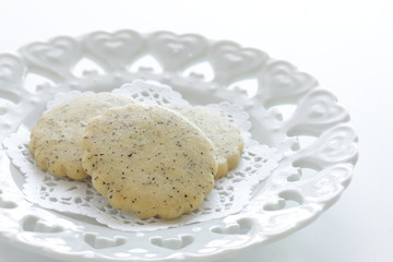 Tea leaves cookie and tea for snack food