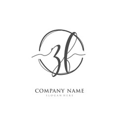 Handwritten initial letter Z F ZF for identity and logo. Vector logo template with handwriting and signature style.