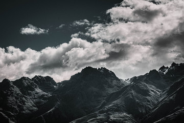 clouds over mountains