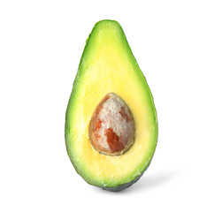 Tasty raw avocado fruit isolated on white
