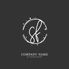 Handwritten initial letter S F SF for identity and logo. Vector logo template with handwriting and signature style.