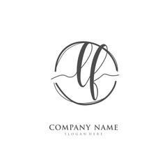 Handwritten initial letter L F LF for identity and logo. Vector logo template with handwriting and signature style.