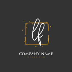 Handwritten initial letter L F LF for identity and logo. Vector logo template with handwriting and signature style.