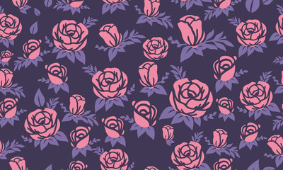 Beauty of pink rose flower pattern background for valentine, with leaf and flower design.