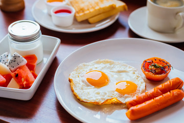 delicious food and drink in the hotel and restaurant in Champasak, Laos