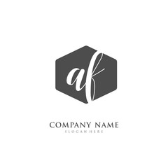 Handwritten initial letter A F AF for identity and logo. Vector logo template with handwriting and signature style.