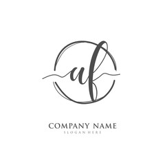 Handwritten initial letter A F AF for identity and logo. Vector logo template with handwriting and signature style.