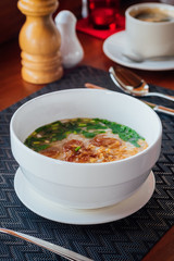 delicious food and drink in the hotel and restaurant in Champasak, Laos