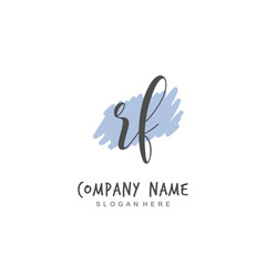 Handwritten initial letter R F RF for identity and logo. Vector logo template with handwriting and signature style.