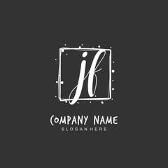 Handwritten initial letter J F JF for identity and logo. Vector logo template with handwriting and signature style.