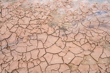 Textured, cracked and patterned  muddy ground in the Namaskard/Myvatn area in Icelandic nature. Geothermal and geology concept. Wallpaper and background theme.