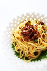 Taiwanese spicy beef and ramen noodles