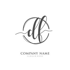 Handwritten initial letter D F DF for identity and logo. Vector logo template with handwriting and signature style.
