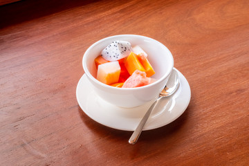 delicious food and drink in the hotel and restaurant in Champasak, Laos