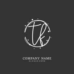 Fototapeta premium Handwritten initial letter T F TF for identity and logo. Vector logo template with handwriting and signature style.