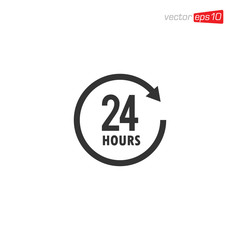 24 Hours Sign Icon Vector