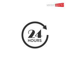 24 Hours Sign Icon Vector