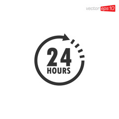 24 Hours Sign Icon Vector