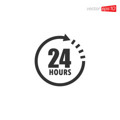 24 Hours Sign Icon Vector