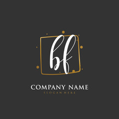 Handwritten initial letter B F BF for identity and logo. Vector logo template with handwriting and signature style.