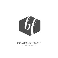 Handwritten initial letter B F BF for identity and logo. Vector logo template with handwriting and signature style.