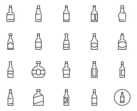 Alcohol Line Icon Set