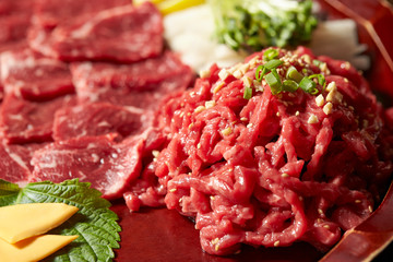 Yukhoe, Korean fresh raw meat dish 