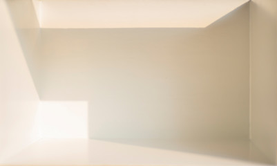 Light and shadow scene in a white room