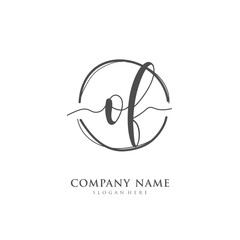 Handwritten initial letter O F OF for identity and logo. Vector logo template with handwriting and signature style.